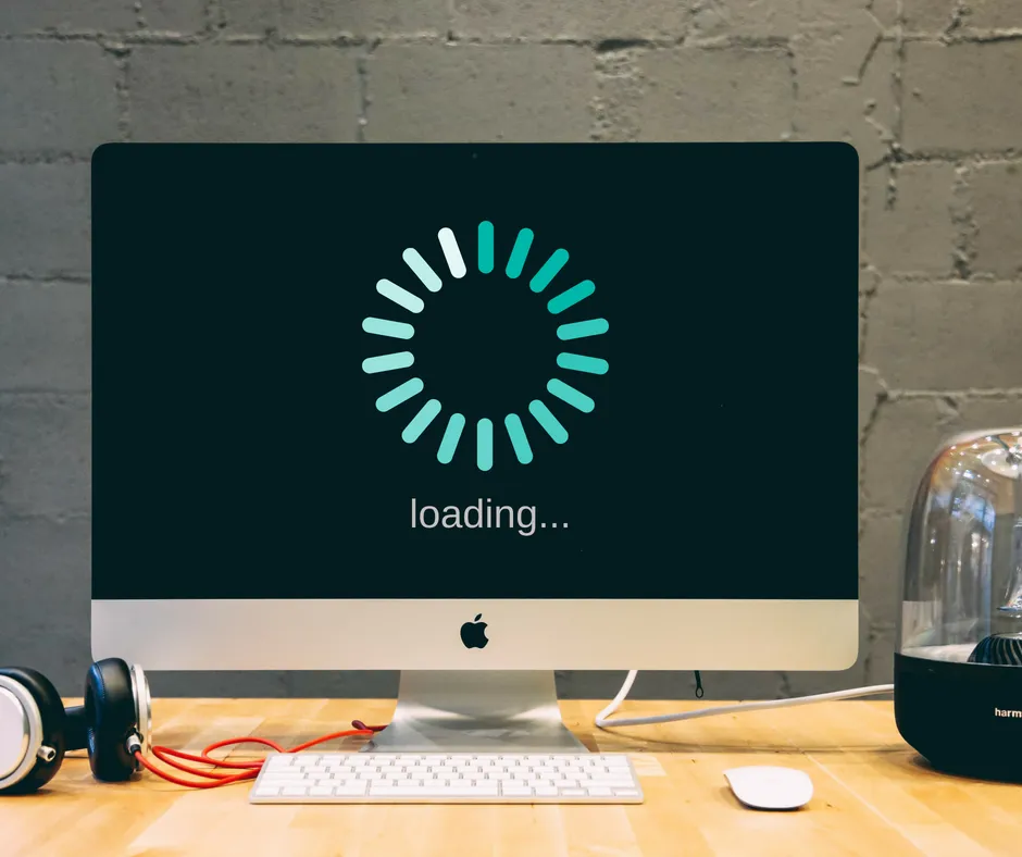 Computer screen with slow page speed